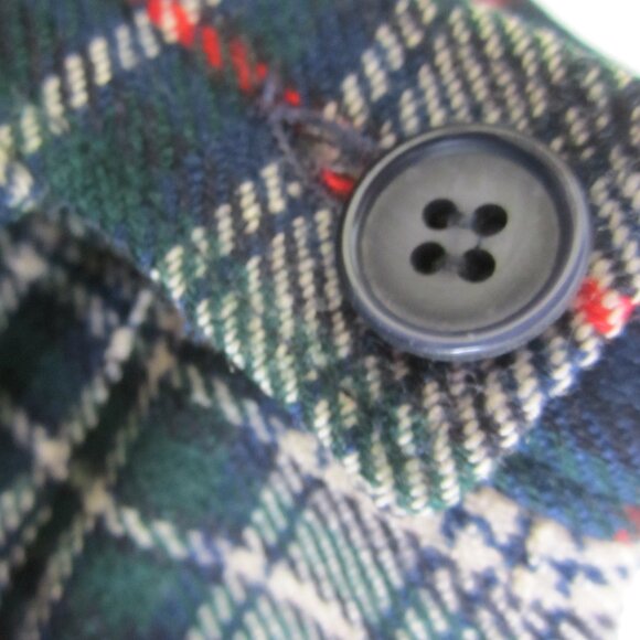 Vtg Pendleton Women XS Green Ivory Red Tartan Plaid Wool Kilt 26" Waist Skirt - Picture 5 of 10